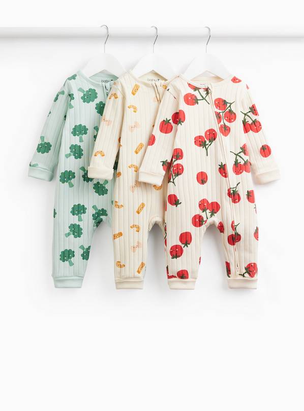 Food Print Sleepsuits 3 Pack Up to 1 mth